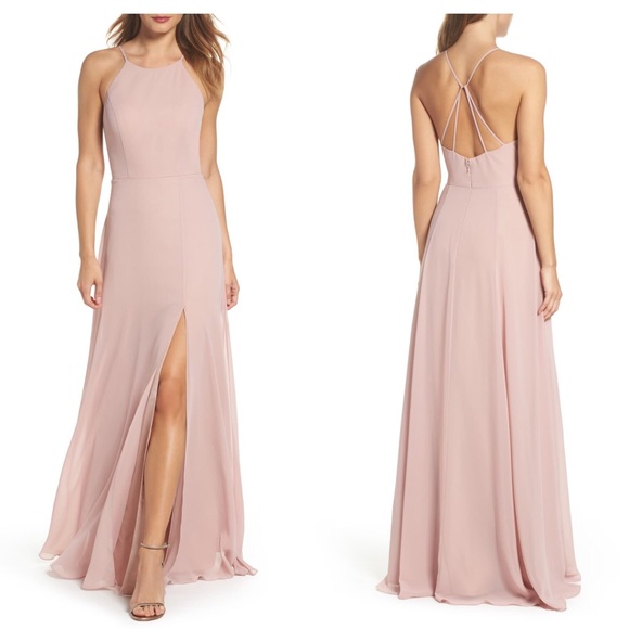 BHLDN Dresses & Skirts - NEW Jenny Yoo “Kayla” A-Line Halter Apricot Gown